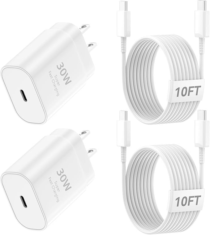 USB C iPhone 15 Pro Max Charger Fast Charging Block, 30W USB C Fast Wall Charger Block with 10FT ... | Amazon (US)