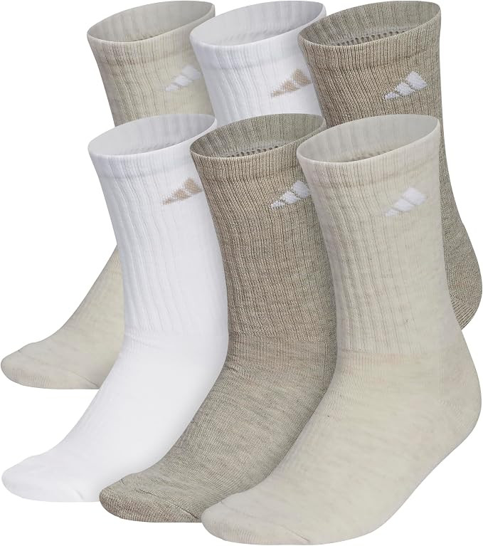adidas Women's Athletic Cushioned Crew Socks (6 Pairs) Durable & Comfortable | Amazon (US)