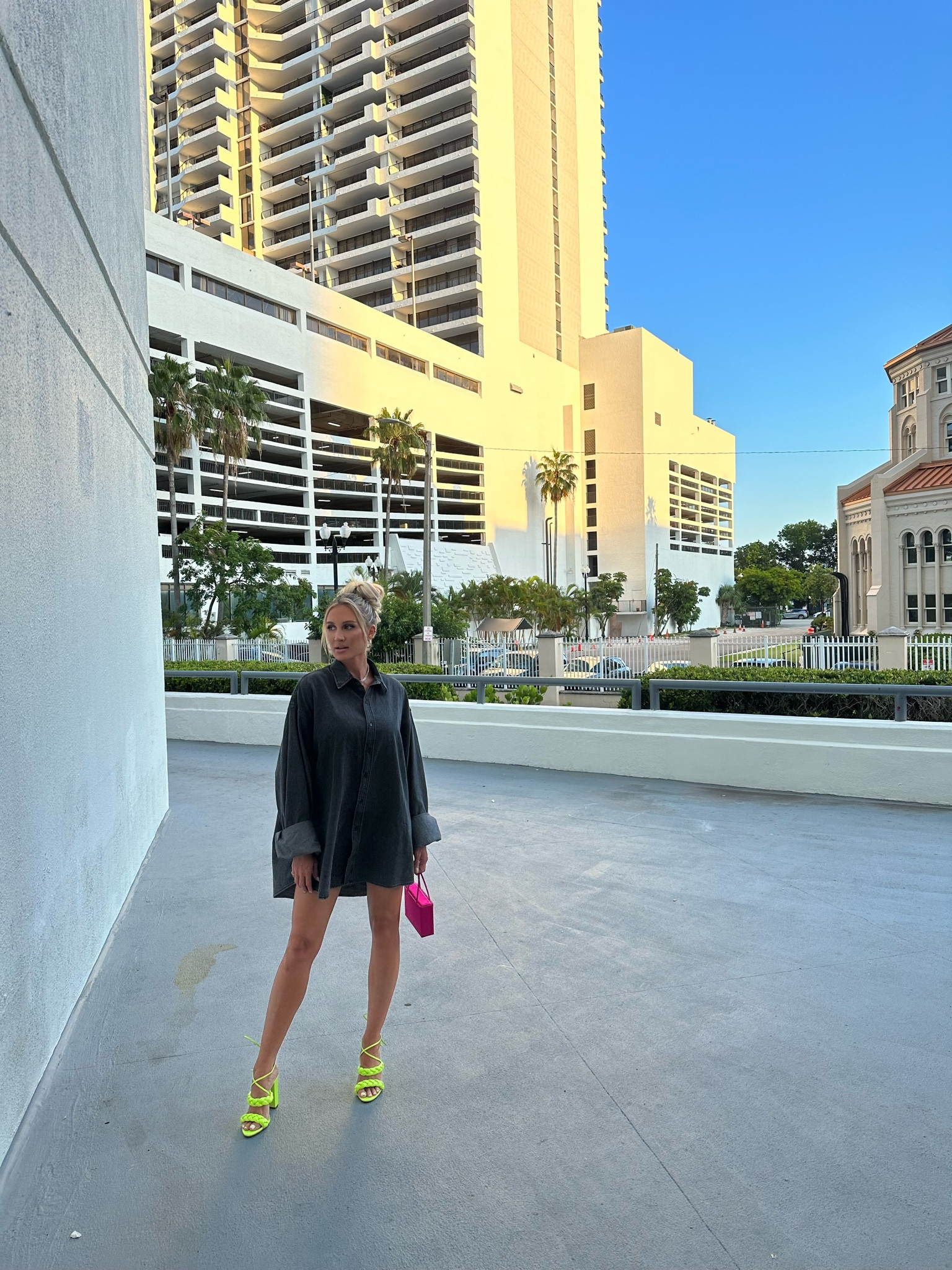 Out here in Miami! Miami always calls for some vibrant colors. These heels are so comfortable! 

outfit inspo l miami outfit 