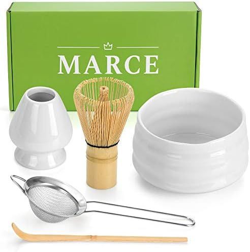 Marce Japanese Matcha Tea Set - Matcha Whisk, Traditional Bamboo Scoop, Matcha Bowl and Ceramic Whis | Amazon (US)