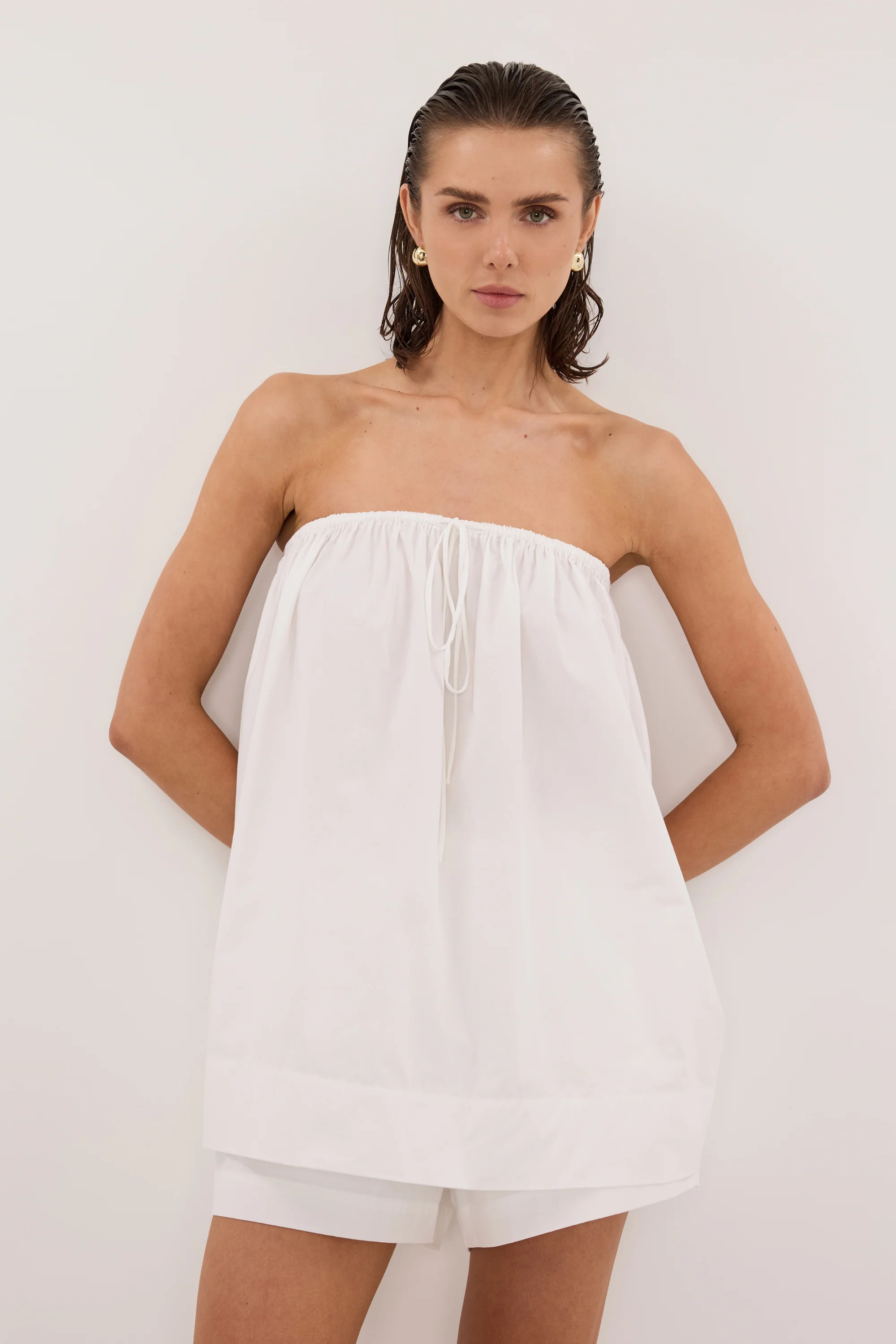 SOMMER WHITE POPLIN SHORT | DISSH