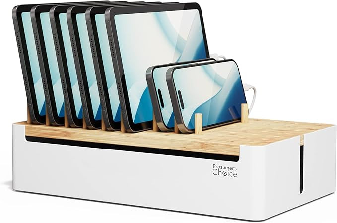 Prosumers Choice Bamboo Charging Station for Multiple Devices - Wooden Charger Organizer with Rem... | Amazon (US)