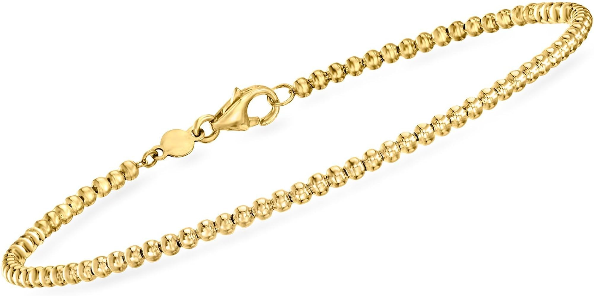 Pure Collection by Ross-Simons Italian 2mm 14kt Yellow Gold Bead Bracelet | Amazon (US)