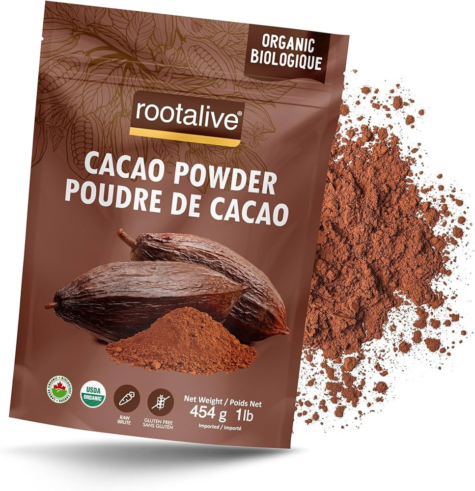Rootalive Organic Raw Cacao Powder, Premium Cacao Powder From Unroasted Cacao Beans, Unsweetened ... | Amazon (CA)