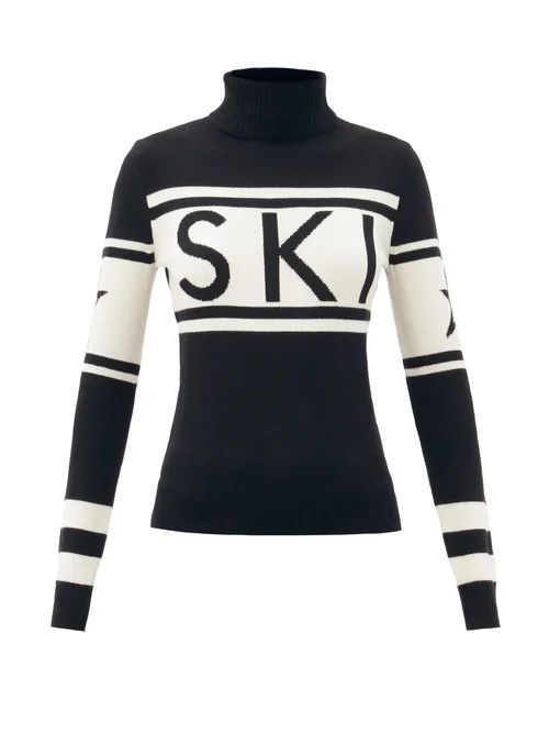 Perfect Moment - Schild Ski-intarsia Merino-wool Sweater - Womens - Black | Matches (US)
