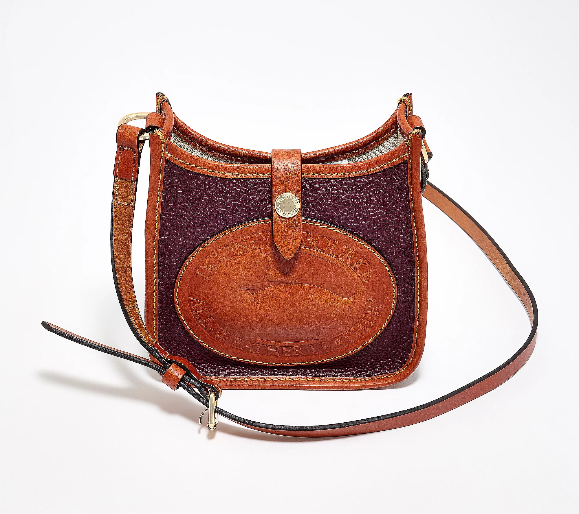 Dooney & Bourke Leather Heritage Duck Mini Mssngr Crssbdy | QVC
