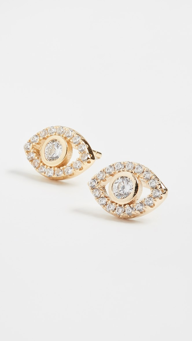Evil Eye Pave Earrings | Shopbop