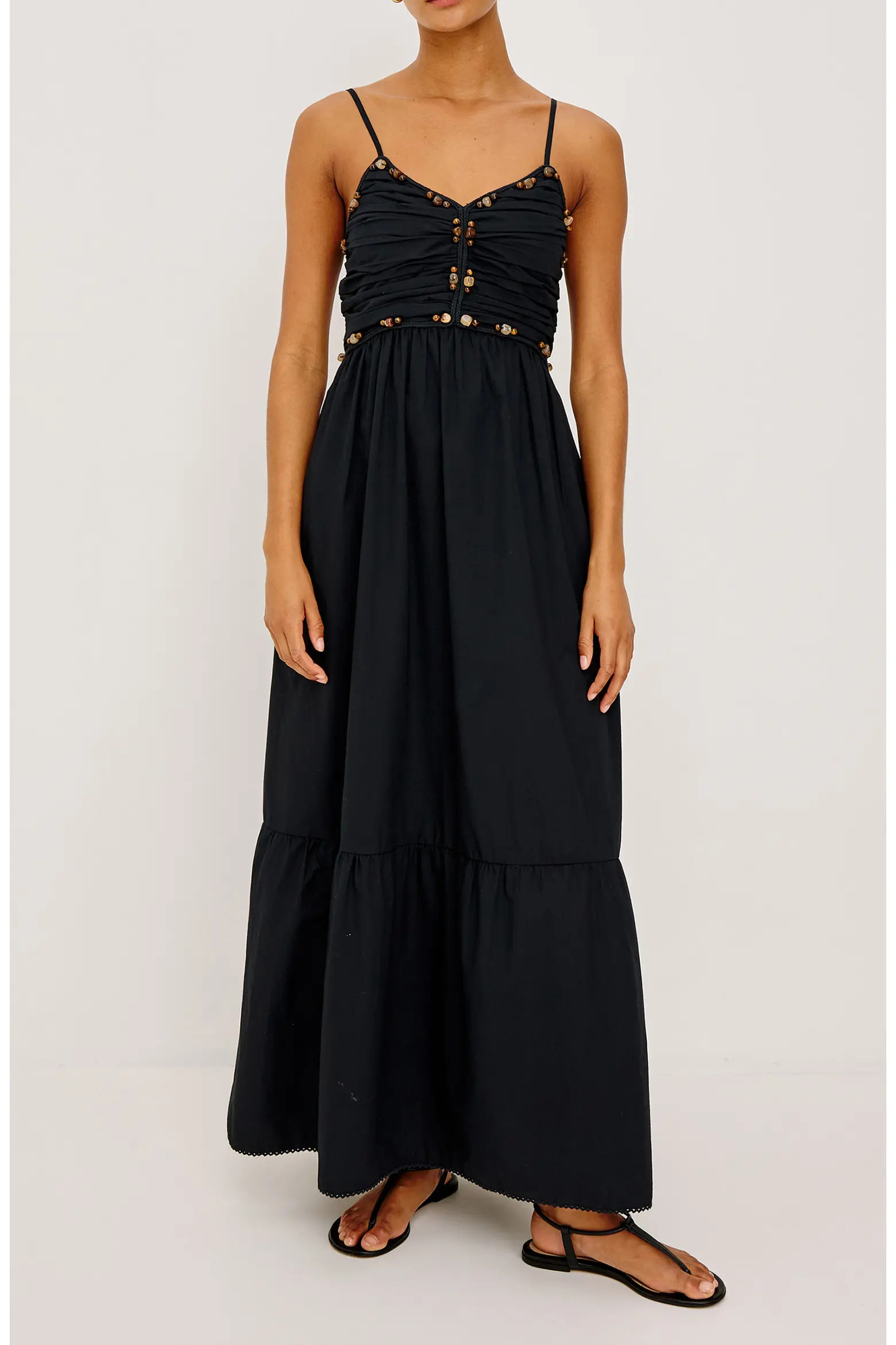 Ivana Polished Stone Detail Cotton Maxi Dress (Women) | Nordstrom | Nordstrom