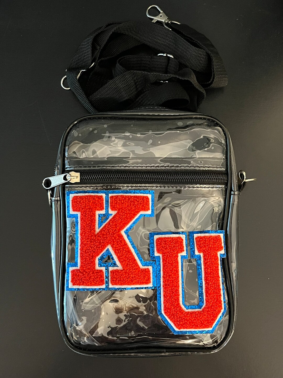 Kansas Clear Stadium Bag-Clear Crossbody Purse-Game Day Purse-Chenille Patches-Adhesive Patches-P... | Etsy (US)