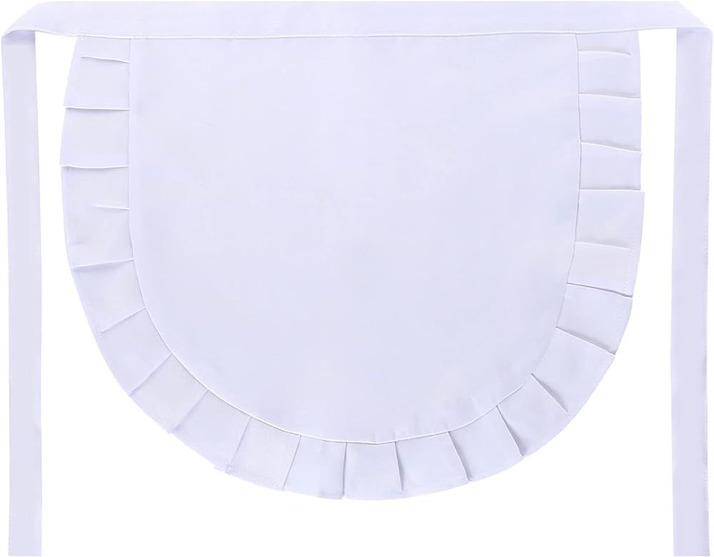 SUN2ROSE Girls Cosplay Waist Apron Tight Costume, White Half Apron Kitchen Party Favors Also Fits... | Amazon (US)