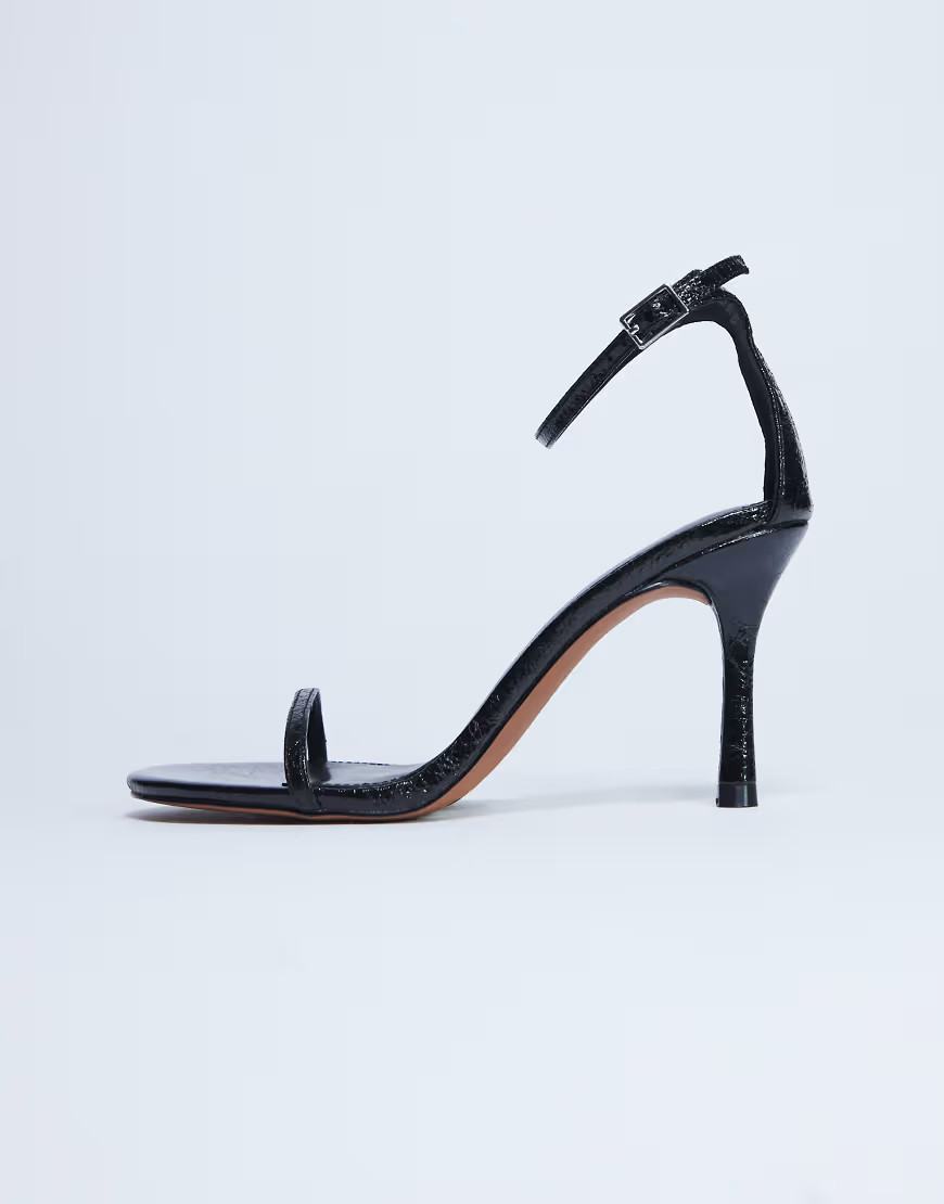 Topshop Alexi 2 part heeled sandal in black | Topshop