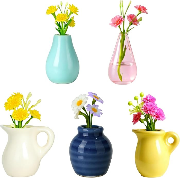 Renmxj Mini Ceramic Vase Magnets for Fridge, Cute Tiny Plant Vase Fridge Magnets for Kitchen Refr... | Amazon (US)
