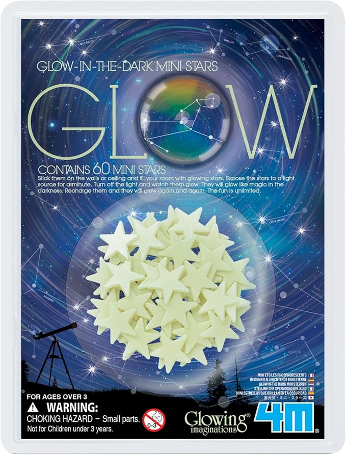 4M Glow-In-The-Dark Mini Stars Pack of 60 - Room Décor For Kids | Amazon (US)