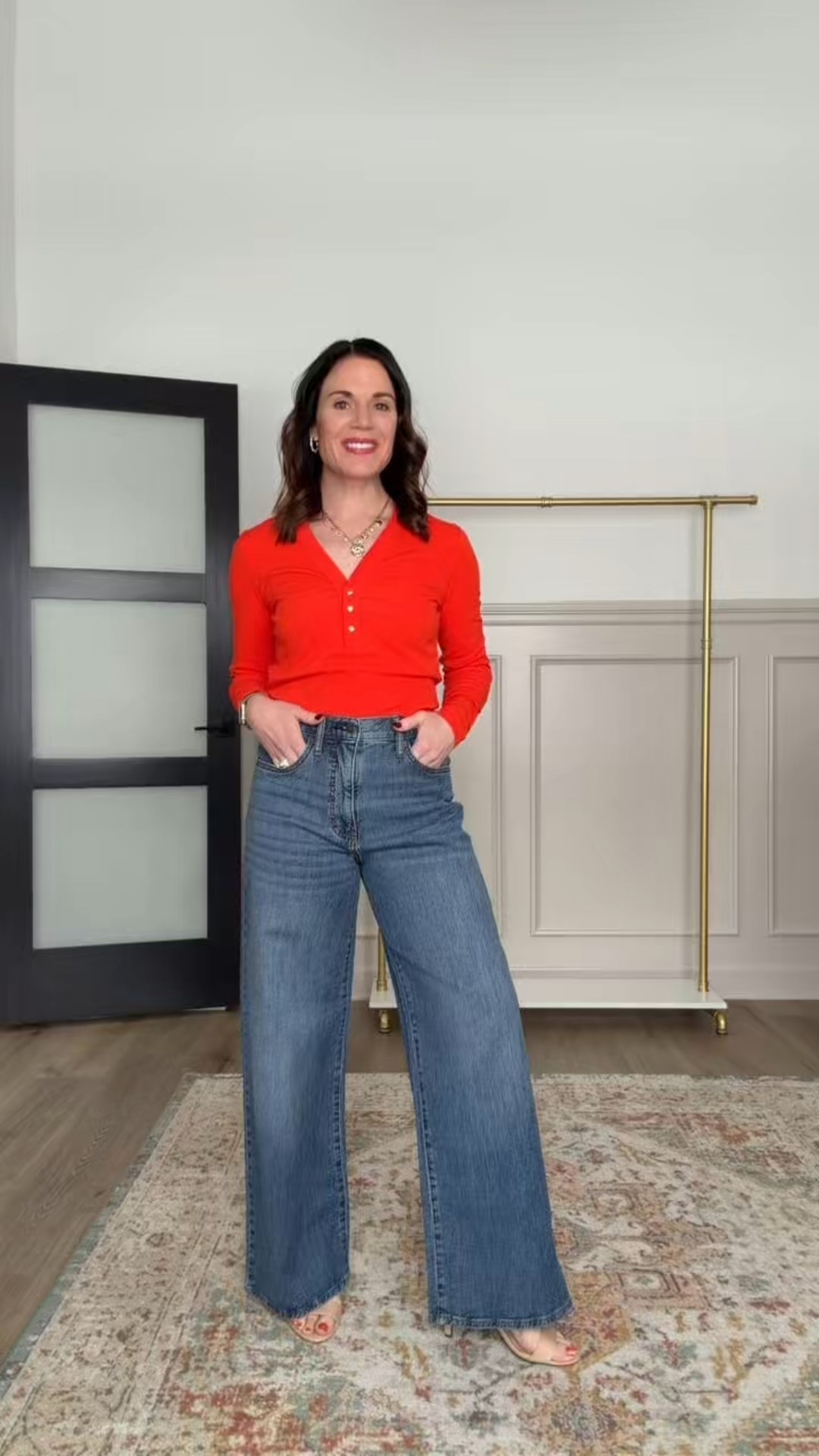 Jeans: 0 Short 
Top: XS 
Color: orange 
Season: Autumn 

#LTKOver40 #LTKPetite