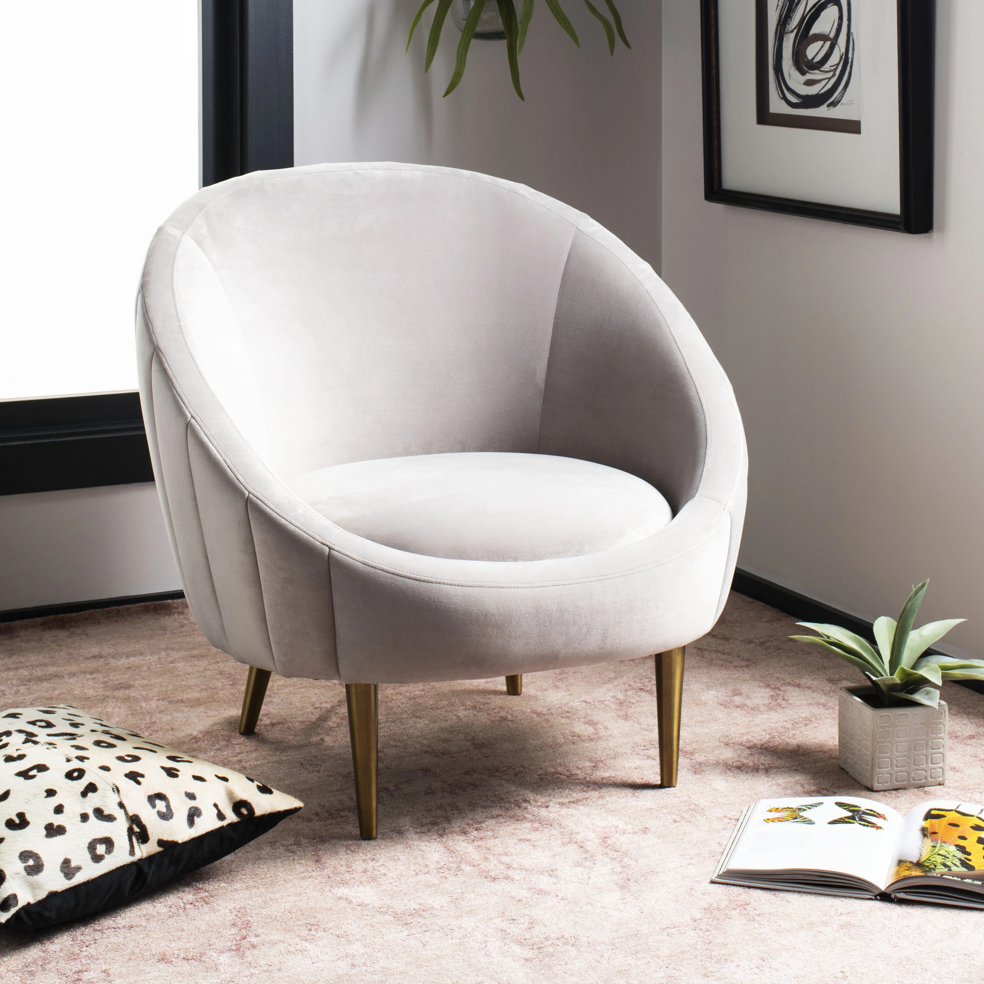 Safavieh Couture Razia 32" W Tufted Velvet Barrel Chair & Reviews - Wayfair Canada | Wayfair North America