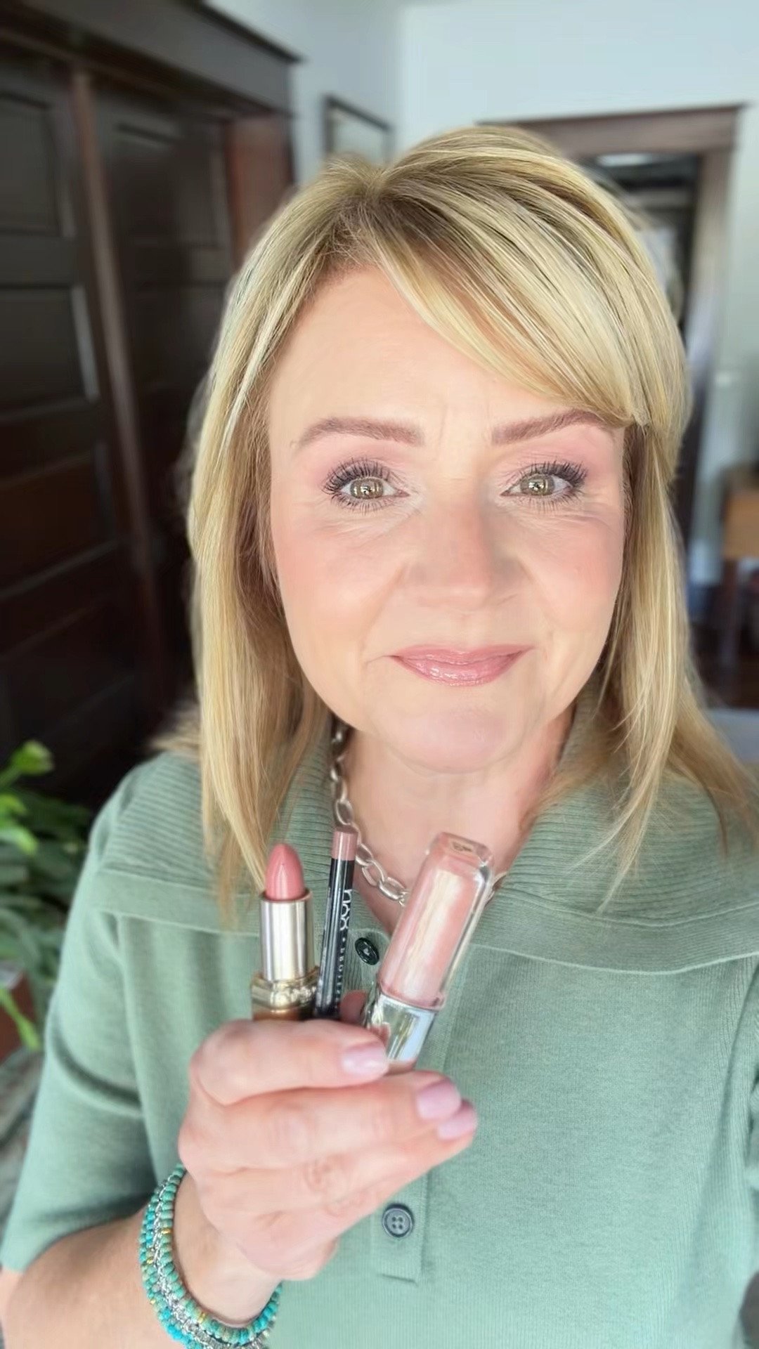 Any occasion, everyday, drugstore lip combo.  
Lipstick Fairest Nude
Liner Nude Beige
Gloss Rose Lights Shimmer