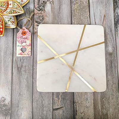GAURI KOHLI Badajoz Square Marble Cheese Board (8.0") | Amazon (US)
