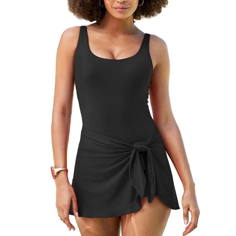 Chase Secret One Piece Swimsuit for Women Tummy Control Swim Dresses Skirt Tie Knot Swimdress Bat... | Walmart (US)