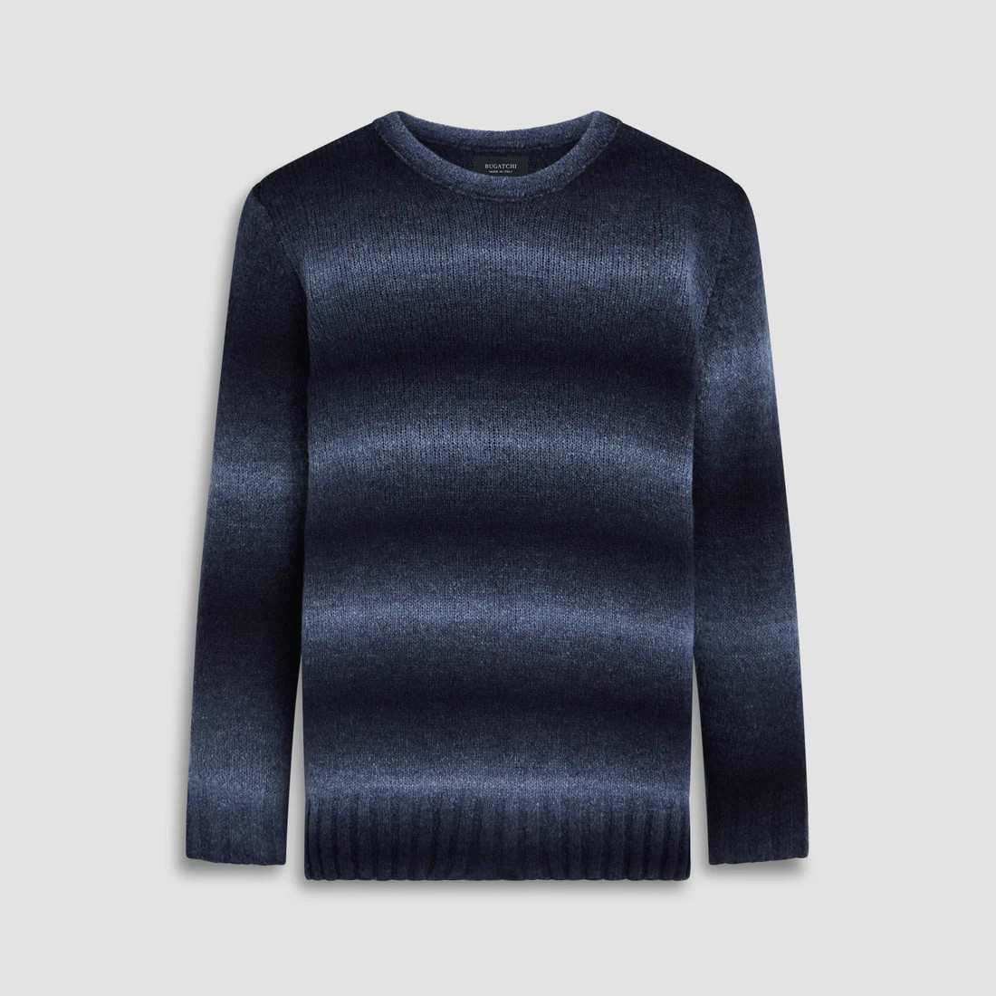 Gradient Striped Crew Neck Sweater | Bugatchi