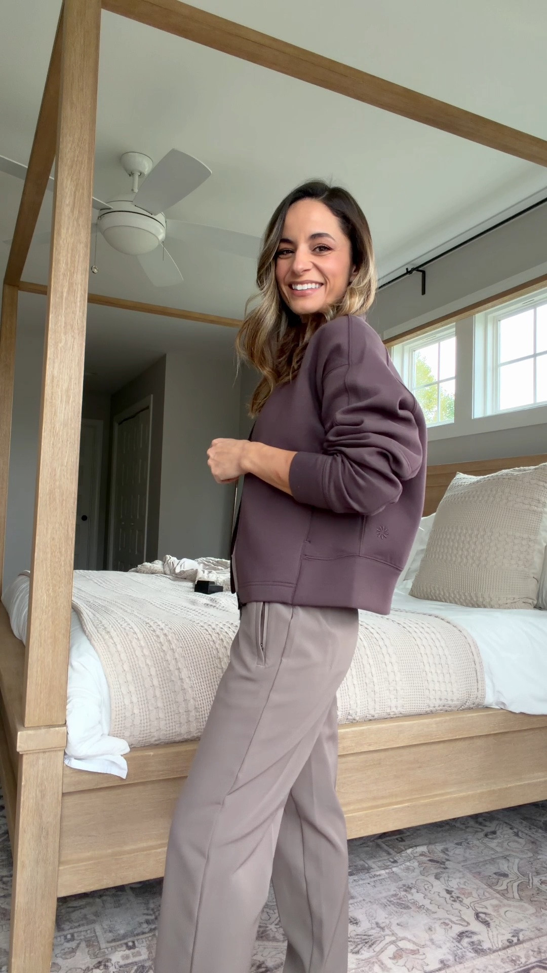 Ending up loving this form knit bomber from my recently Athleta order! (30-40% off today)

So soft and love the color (nocturnal). 

I’m wearing petite xs here which isn’t currently showing on the site so I’ll keep an eye on it! 

Jacket: petite xs 
Pants: petite 0 (petite 00 would be the best fit for me) 
Top: xxs

#LTKPetite #LTKSaleAlert