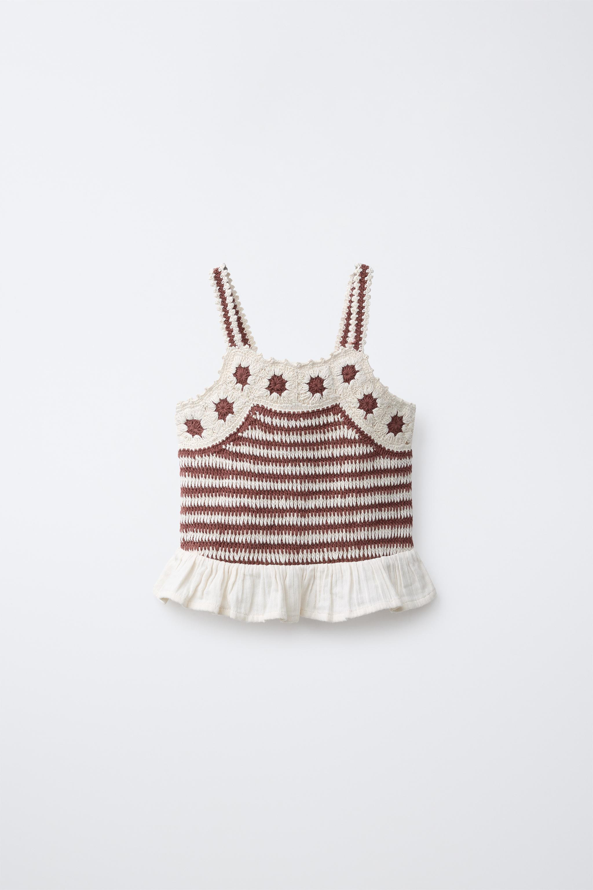 COMBINED CROCHET KNIT TOP | Zara US