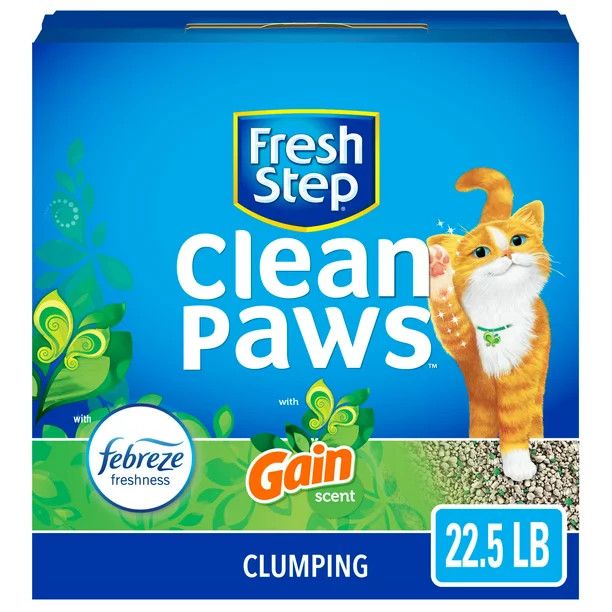 Fresh Step Clean Paws Litter with Febreze and Gain, Clumping Cat Litter, 22.5 lb | Walmart (US)