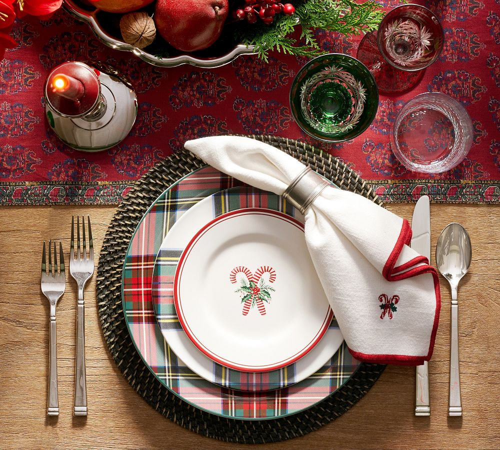 Stewart Plaid Stoneware Dinner Plates - Set of 4 | Pottery Barn (US)