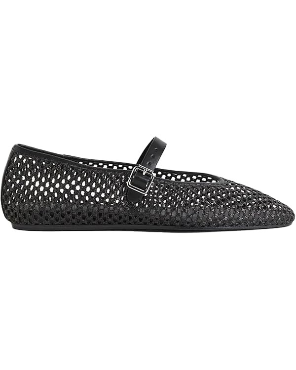 Woven Mesh Ballet Flats for Women with Metal Buckle Strap Fishnet Ballerina Flat Shoes Comfortabl... | Amazon (US)