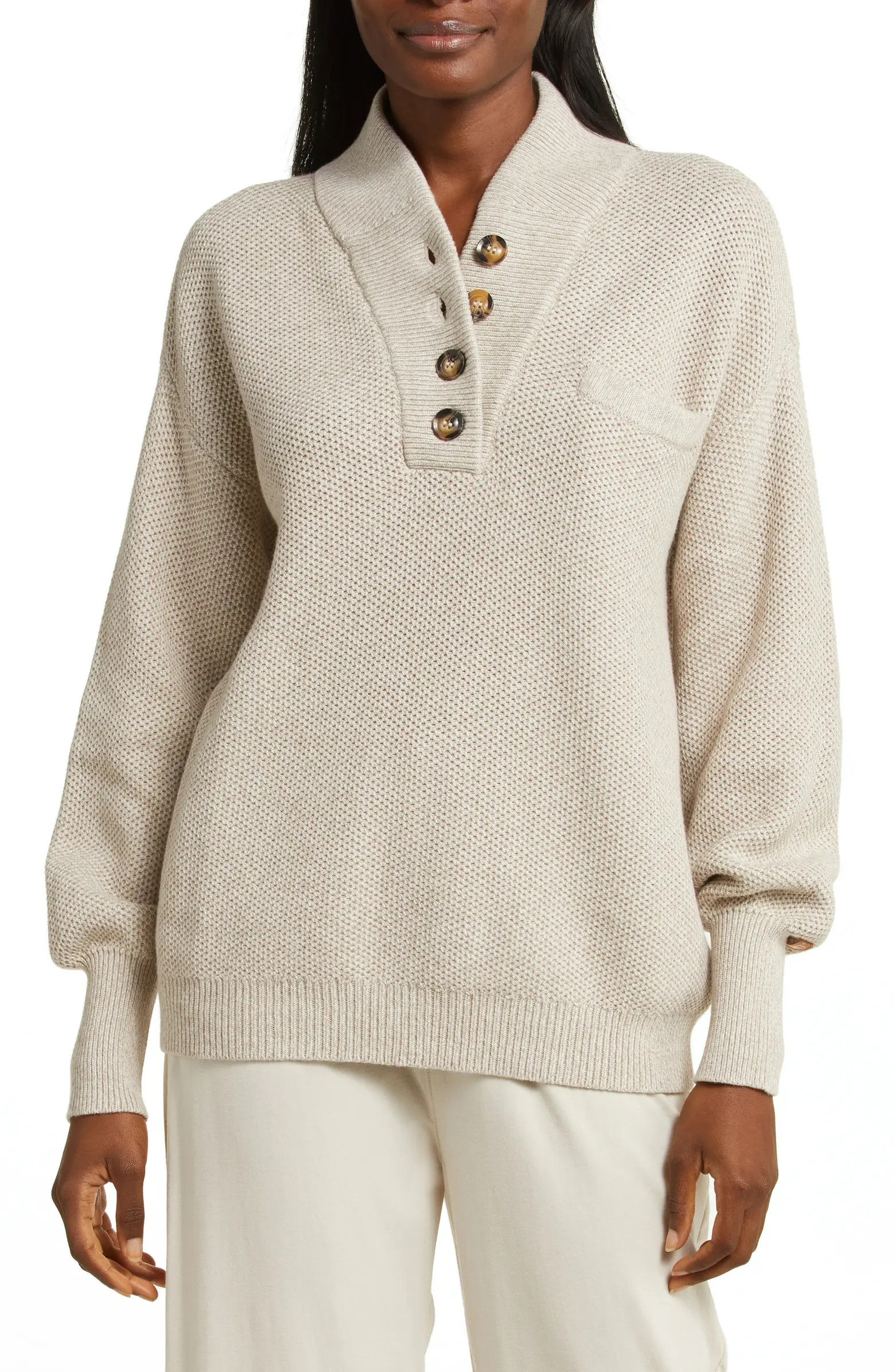 Lunya Cozy Organic Cotton Blend Pocket Henley | Nordstrom | Nordstrom