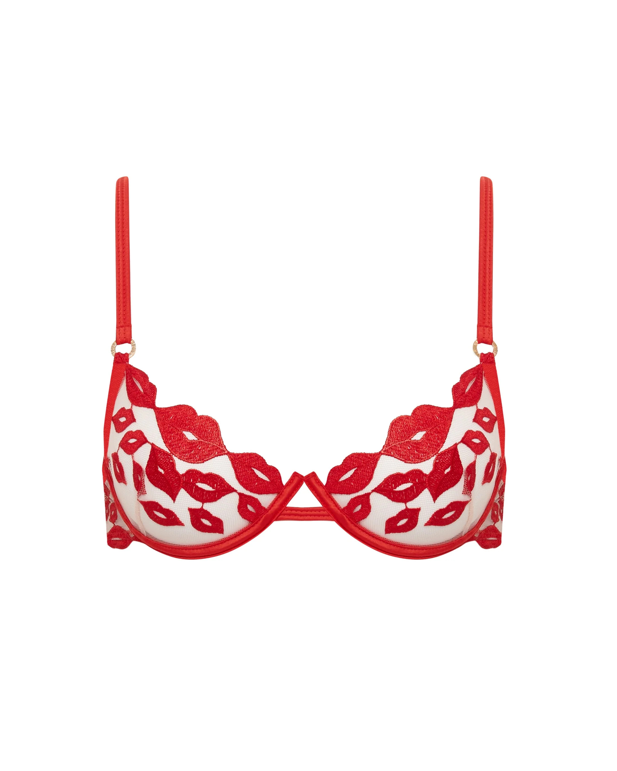 Marian Wired Bra Red/Sheer | Bluebella
