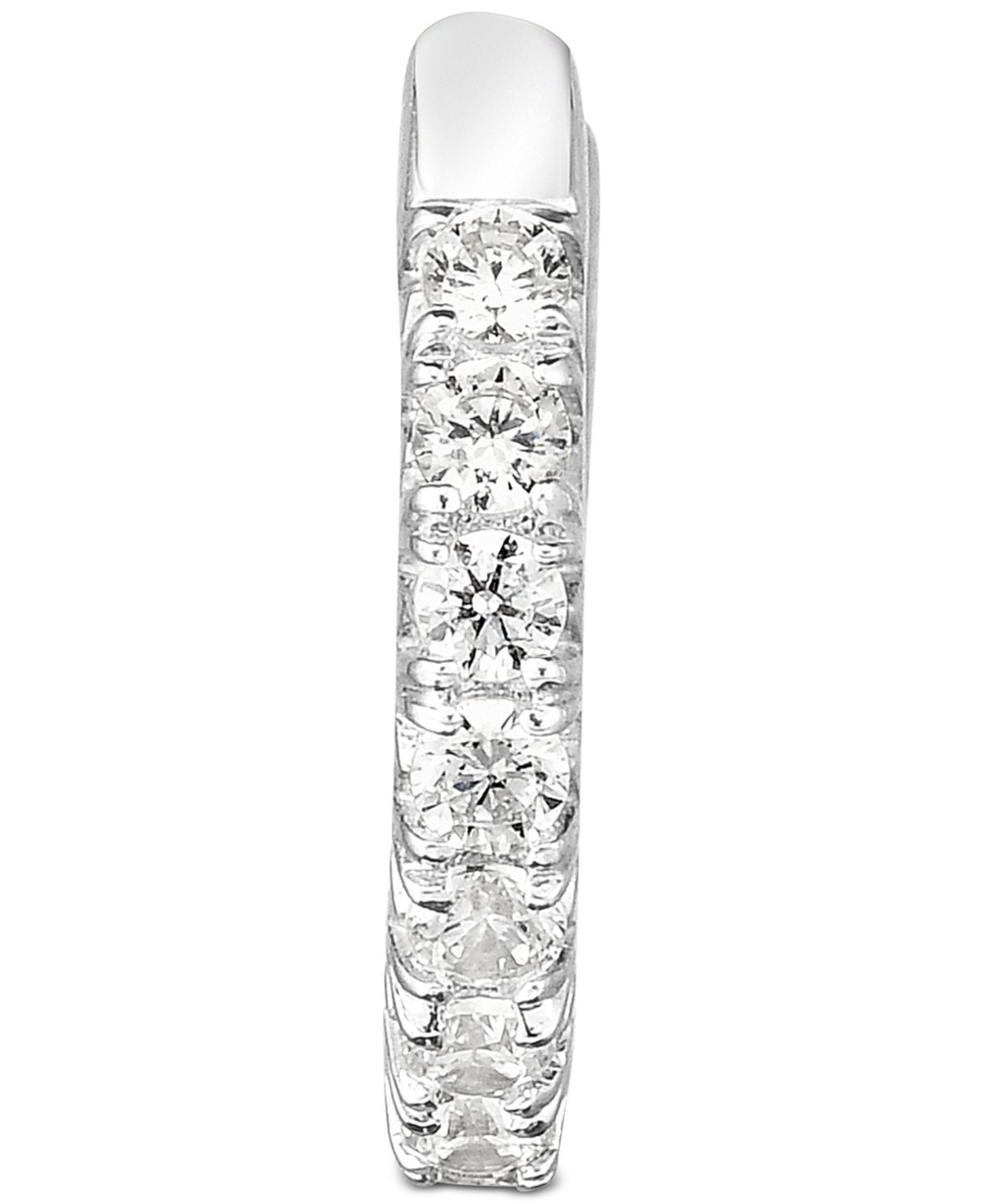 Diamond Single Cuff Earring (1/5 ct. t.w.) in 14k White Gold | Macys (US)