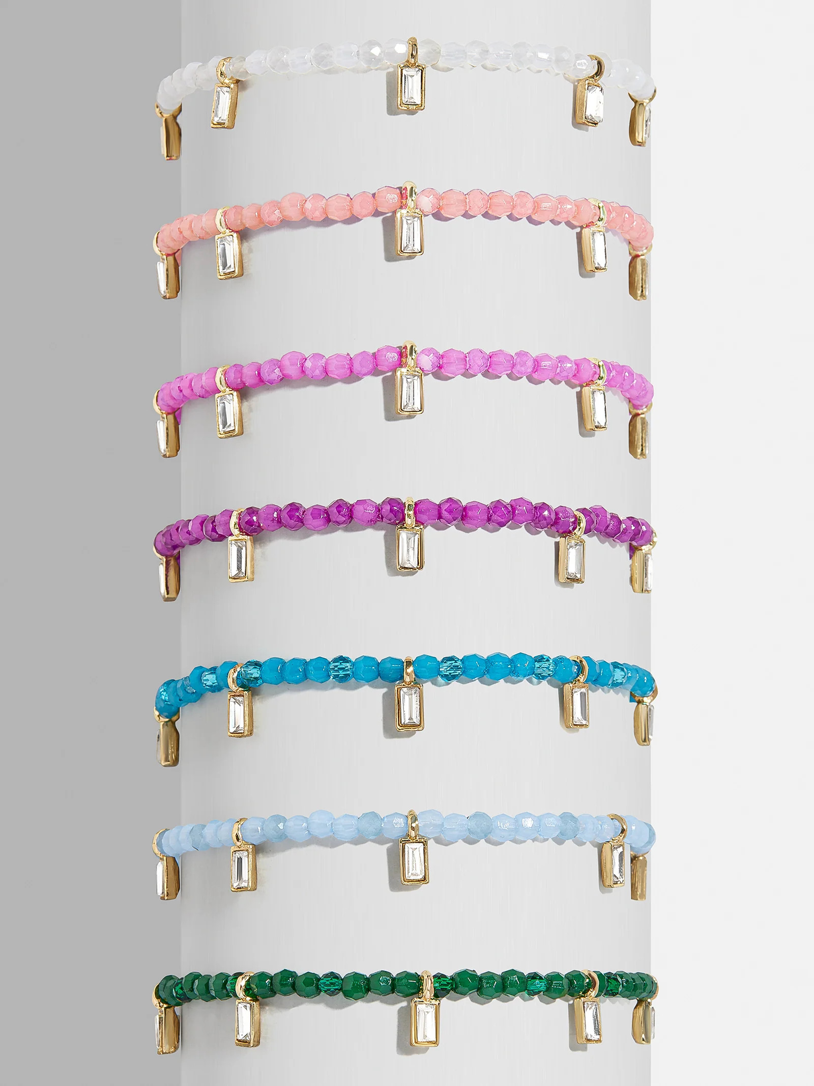 Crystal Beaded Bracelet - Magenta | BaubleBar