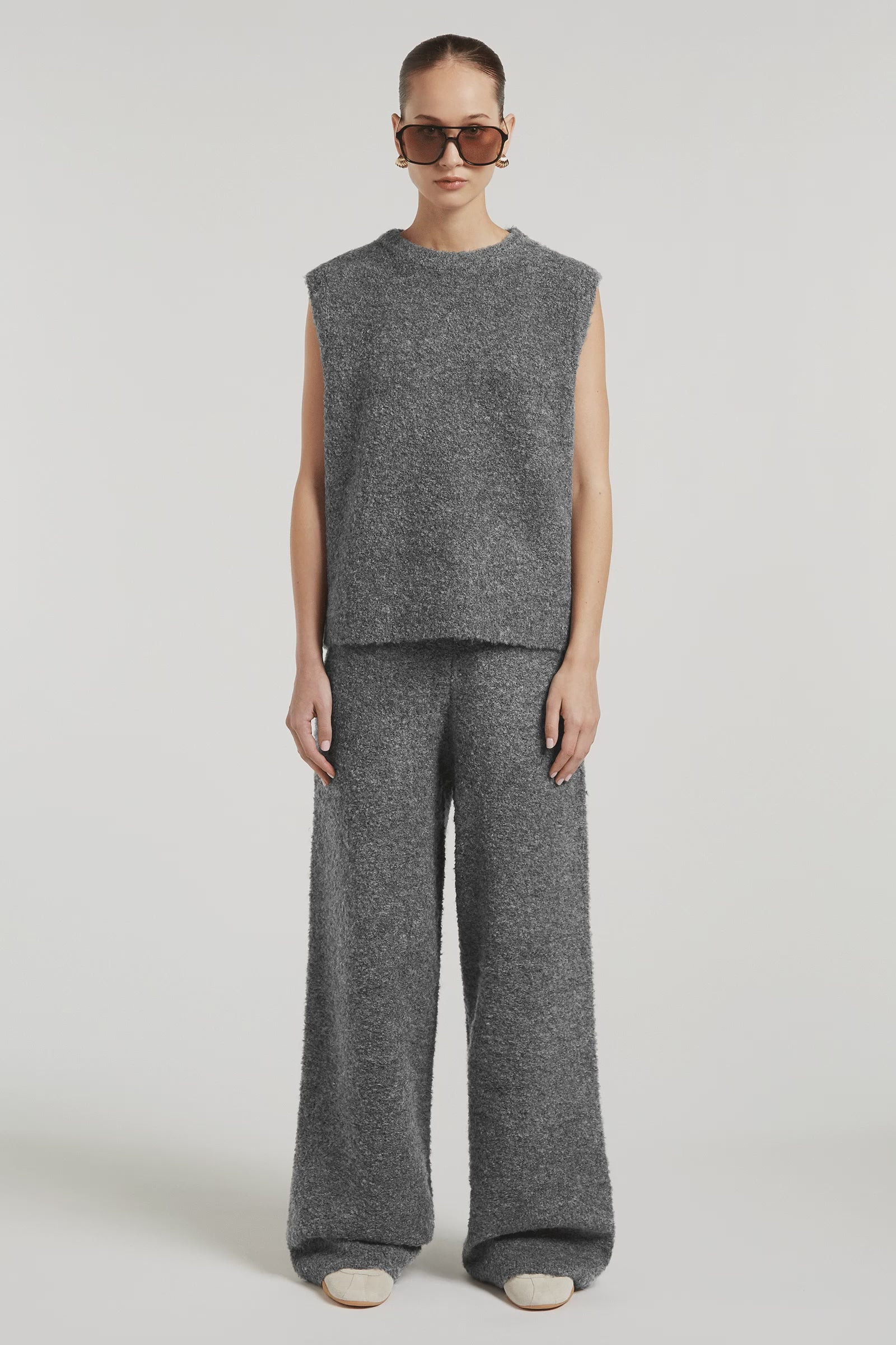 COCO Boucle Knit Vest Grey | 4TH ARQ Sets | 4tharq 