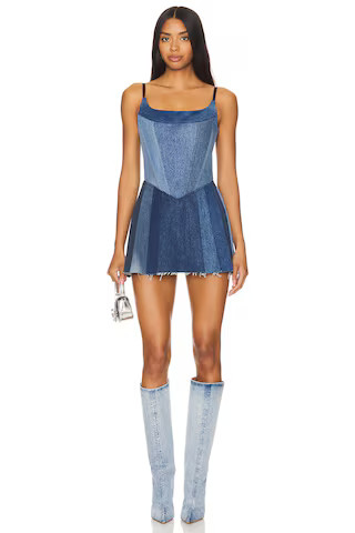 EB Denim Polka Dress in Upcycled Denim from Revolve.com | Revolve Clothing (Global)