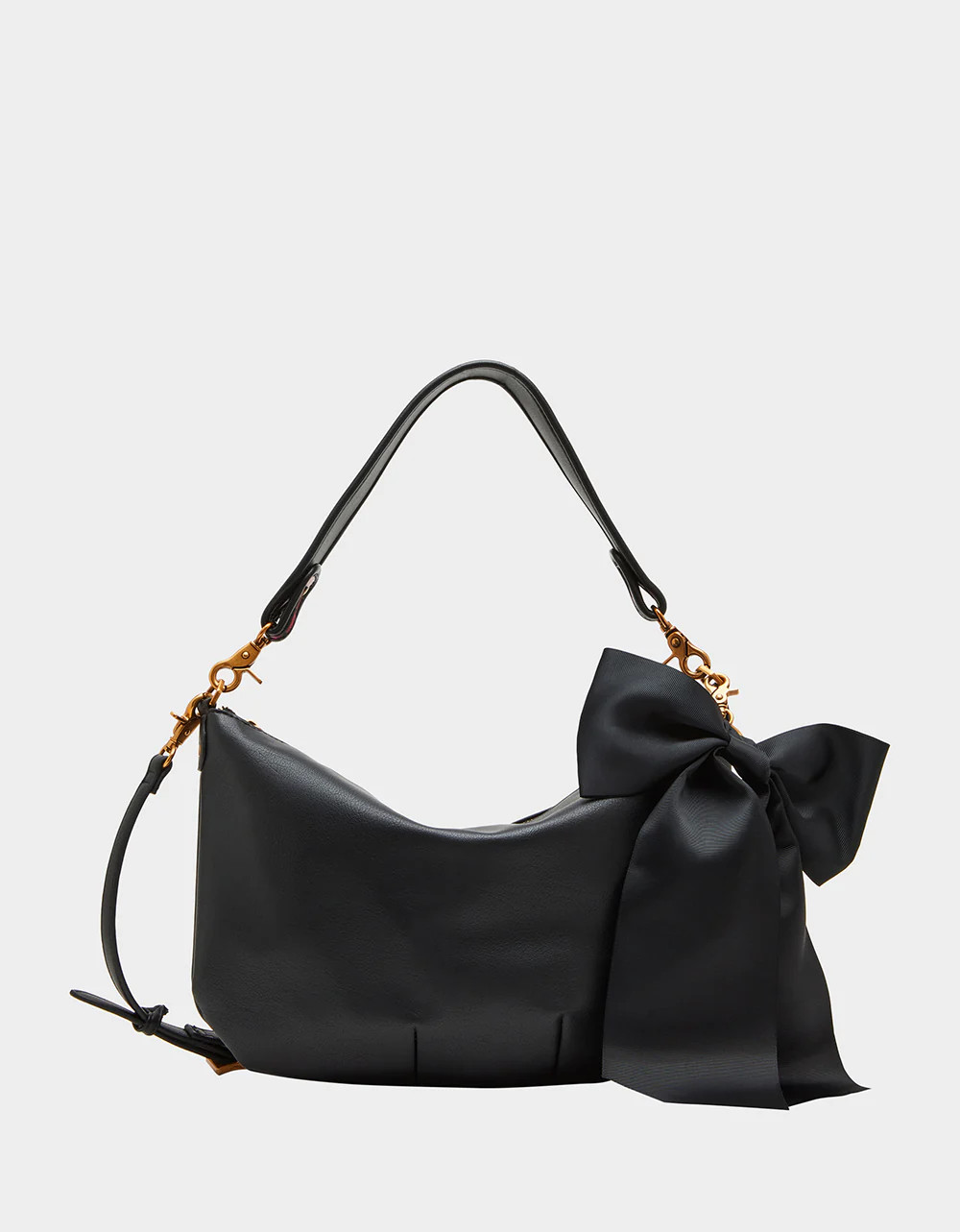 READ MY LIPS SHOULDER BAG BLACK | Women's Shoulder Strap Bow Handbag | Betsey Johnson