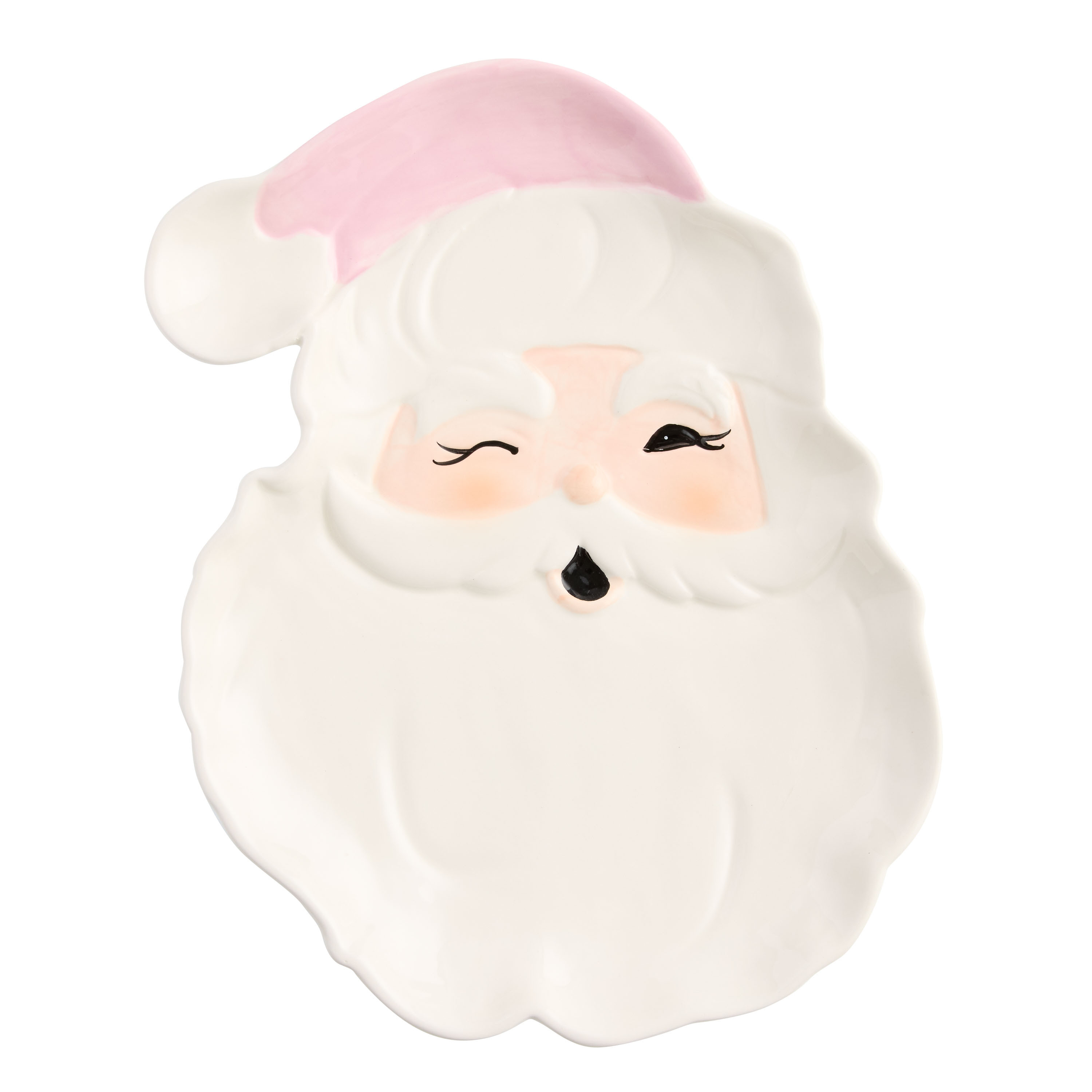 Pink Merry Kitschmas Santa Figural Serving Platter | World Market