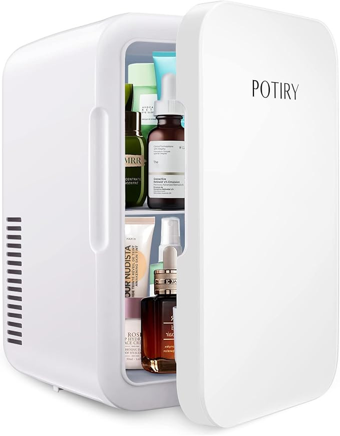 Mini Fridge, Potiry 6 Liter AC/DC Portable Thermoelectric Cooler and Warmer Mini Fridge for Bedro... | Amazon (US)