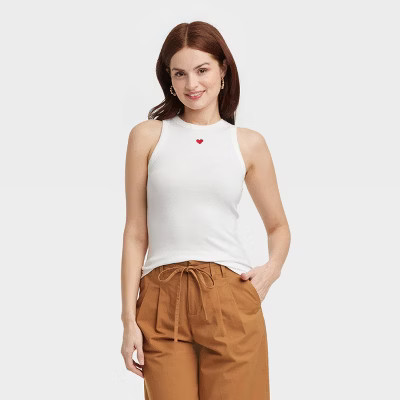 Women's Slim Fit Ribbed Tank Top - A New Day™ | Target