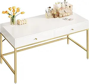 SUPERJARE Vanity Desk with Drawers, 47 inch Computer Desk, Modern Simple Home Office Desks, Makeu... | Amazon (US)