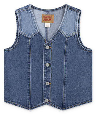 Big Girls Shade Blocked Denim Vest | Macy's