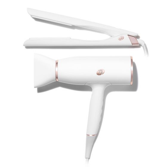 T3 Blowout & Shine Set AireLuxe + Lucea Straightening & Styling Flat Iron in White | T3 Micro (US & CA)