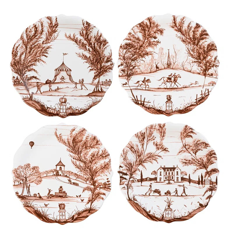 Country Estate Harvest Party Plate Assorted Set Of 4 (Set of 4) | Perigold