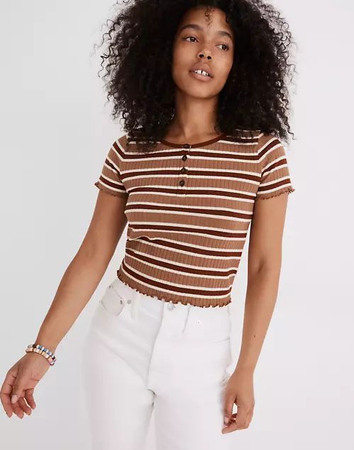 Henley Supercrop Tee in Stripe | Madewell