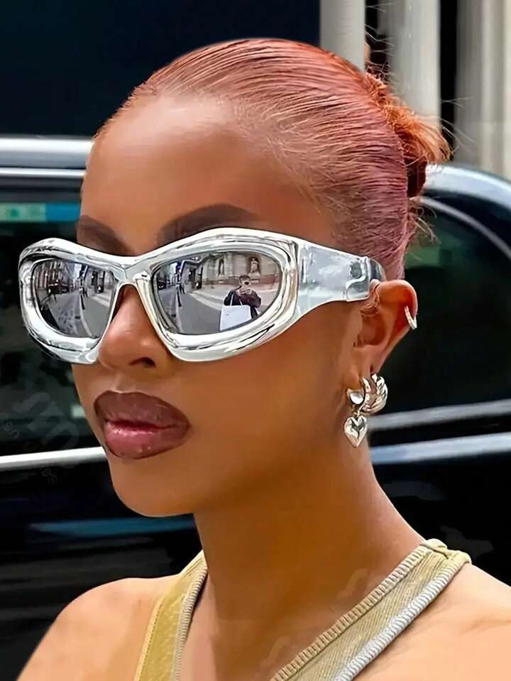 Y2K silver Glasses | SHEIN