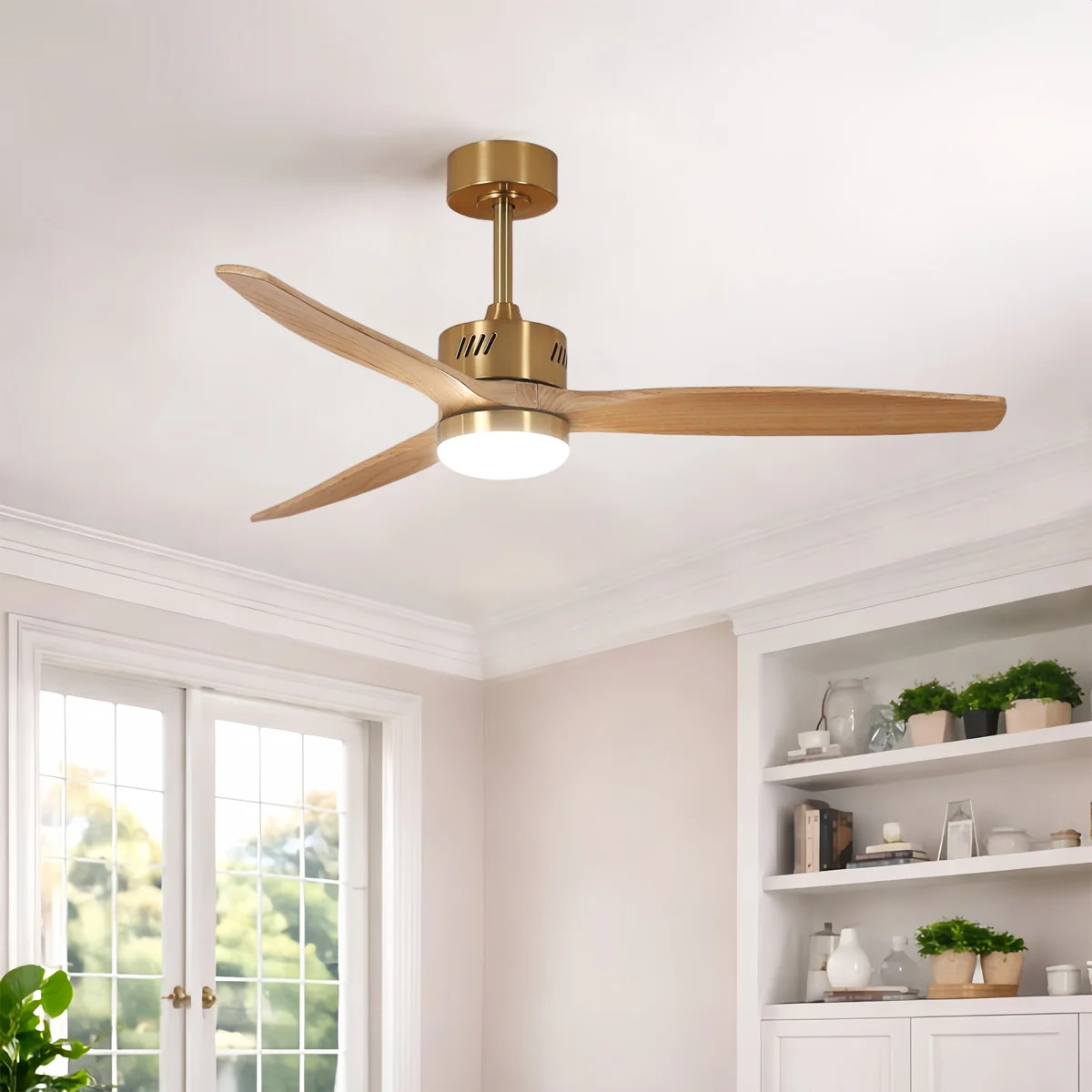 AuraVista 52" Modern 3-Blade Ceiling Fan with Light Kit & Remote Control – Downrod Mount for St... | Wayfair North America