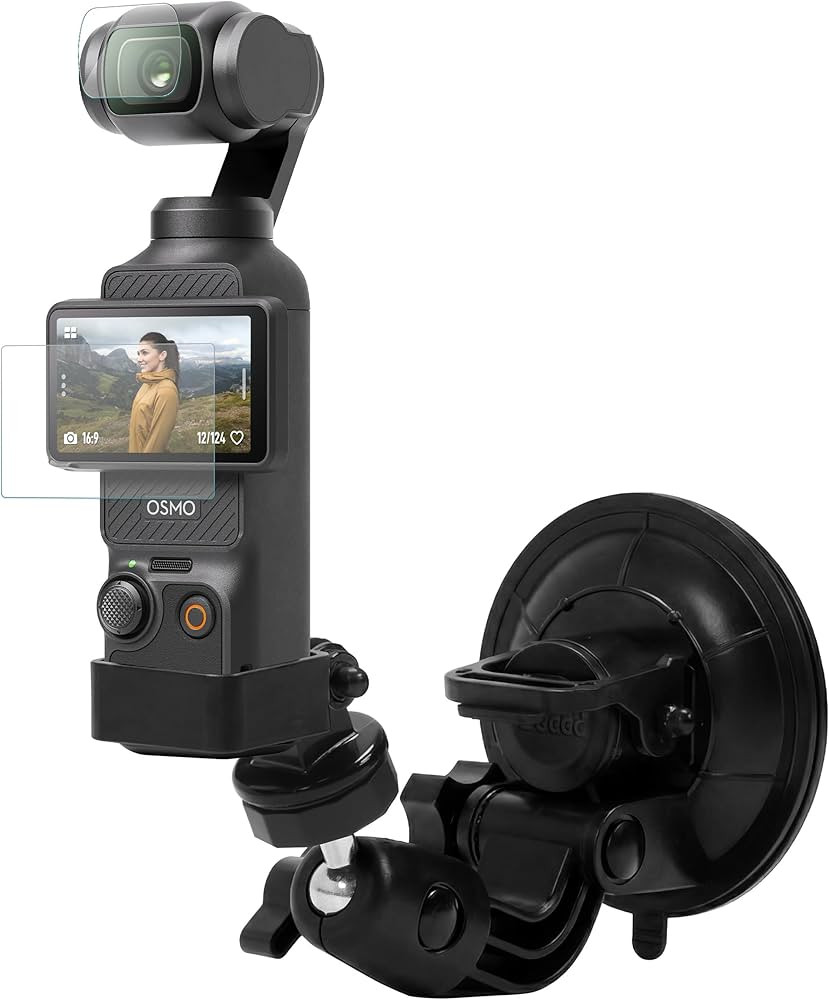 DJI Osmo Pocket 3, with Screen Protector, Suction Cup Mount | Amazon (US)