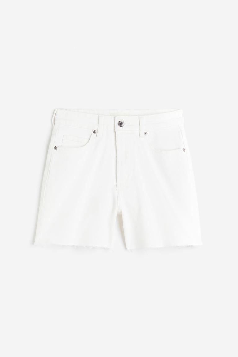 High Denim Shorts - White - Ladies | H&M US | H&M (US + CA)