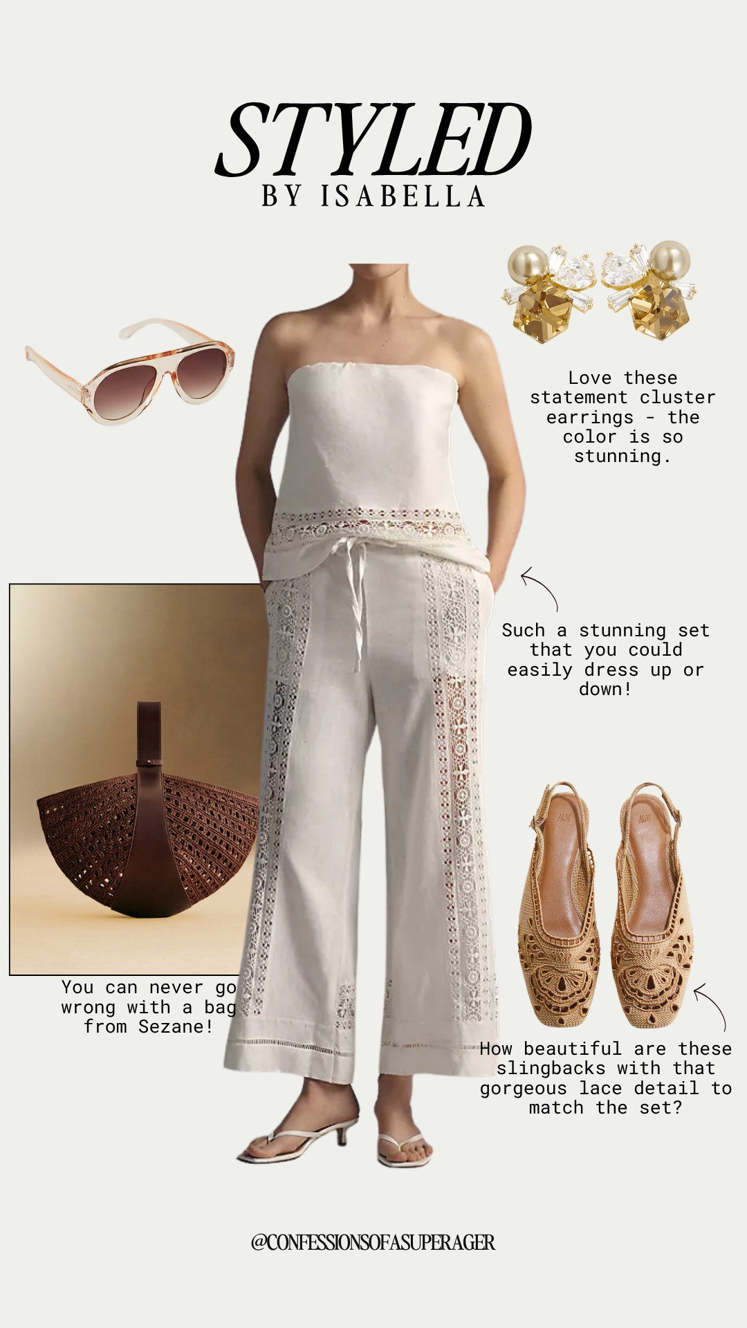 Effortless elegance for spring and summer 🤍 This chic matching linen set is the ultimate elevated neutral outfit—lightweight, breathable, and perfect for vacation, brunch, or warm-weather days. Styled with statement earrings, designer-inspired sunglasses, a timeless woven bag, and feminine lace slingbacks, this look is all about polished, easy style you can dress up or down. If you’re building a capsule wardrobe or love classic, versatile pieces, this is a must-have. Shop now before it sells out! #SpringStyle #SummerOutfits #LinenSet #NeutralStyle #CapsuleWardrobe #EffortlessChic #VacationStyle #ClassicStyle #Over40Style #ResortWear #LTKStyle #LTKFinds #StyleInspo 

 

#LTKootd #LTKOver40 #LTKSaleAlert