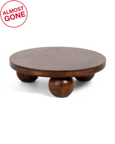 31.5x9.5 Solid Mango Wood Coffee Table With Ball Feet | TJ Maxx