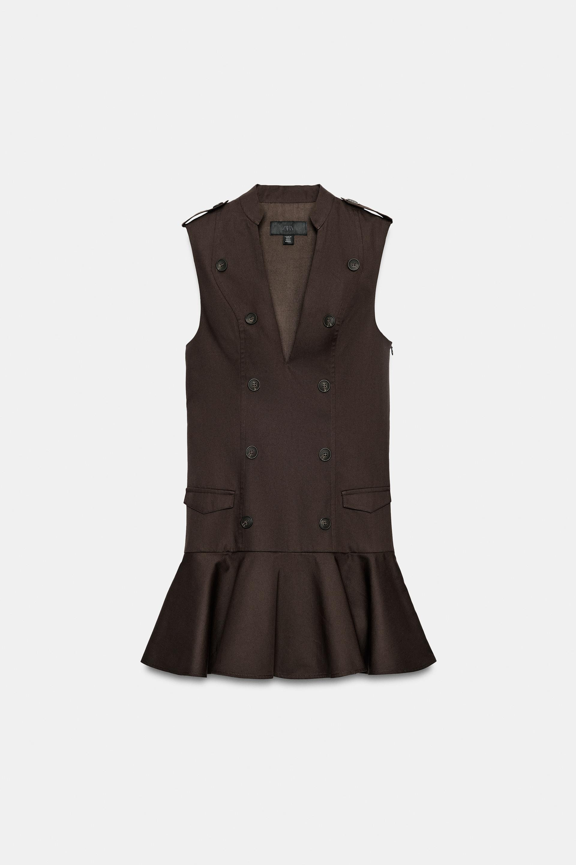 ROBE COURTE À BOUTONS ET VOLANT | Zara FR